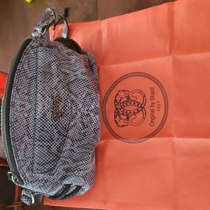 Sharif Gray & White leather snakeskin look crossbody.